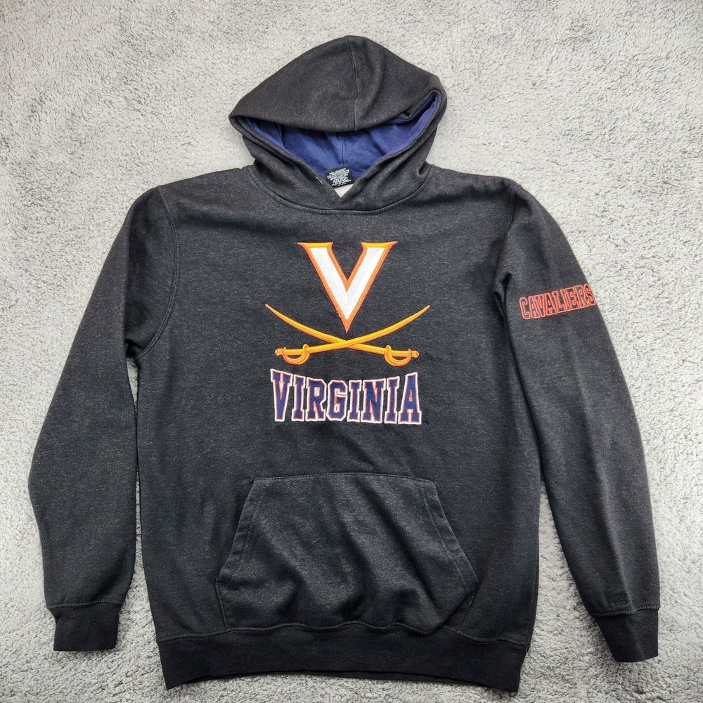 Virginia Cavaliers Colosseum Hoodie Mens Size L Gray Embroidered